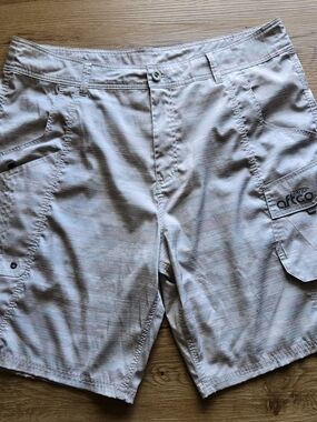 AFTCO Light Tan Camo Print Fishing Cargo Pants 40 10 In Inseam